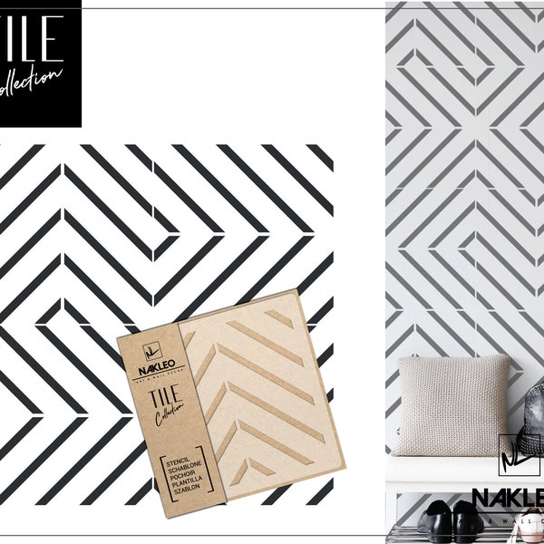 CARVIDE Tile Reusable Plastic Stencil // Moroccan Geometric // Floor Wall