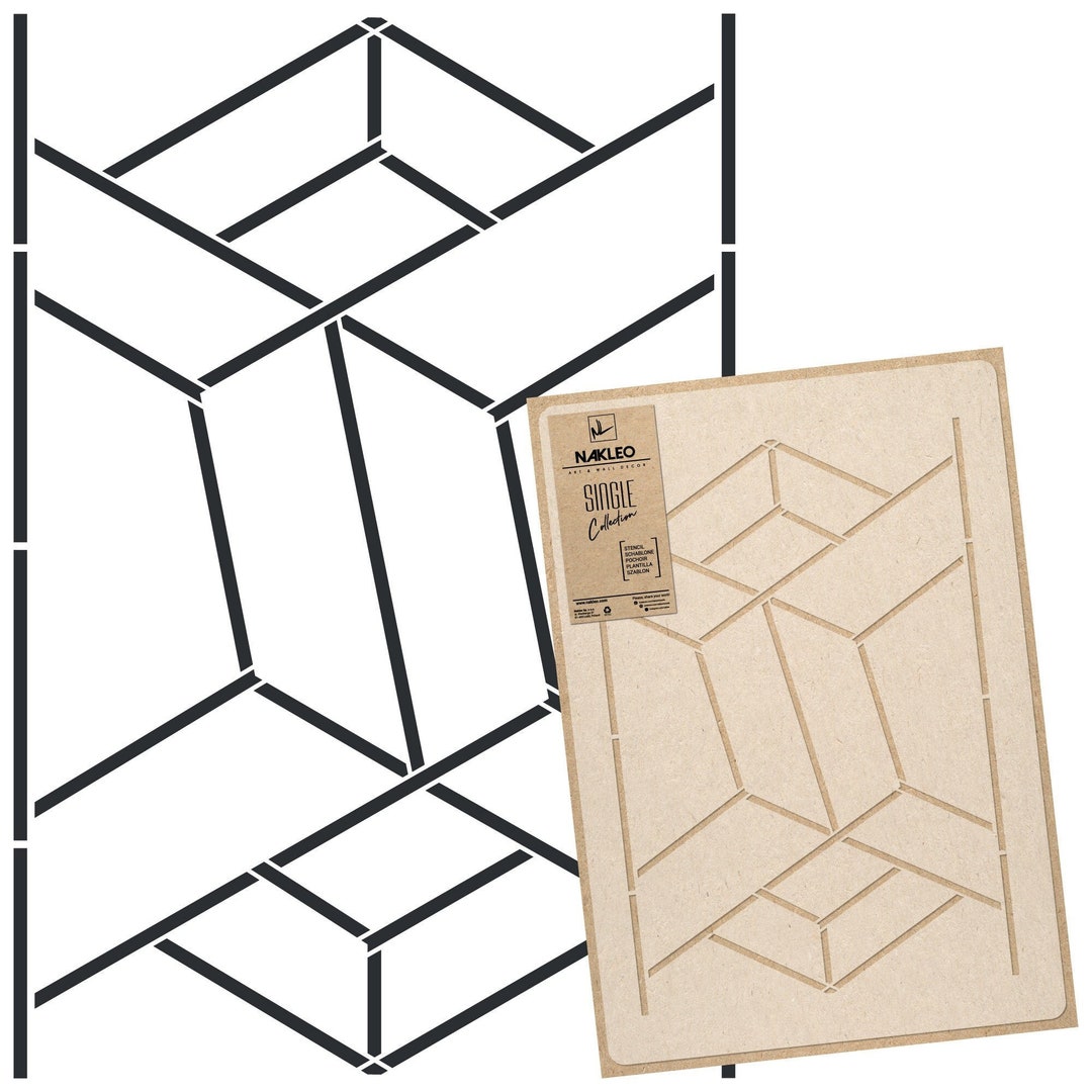 Large Wall Stencil for Painting - Art Deco, Lines - Reusable, Plastic ...