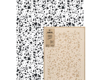 Wiederverwendbare Wandschablone aus Kunststoff // 65x95cm // Terrazzo // Nahtlos Repetitive Allover Muster Vorlage