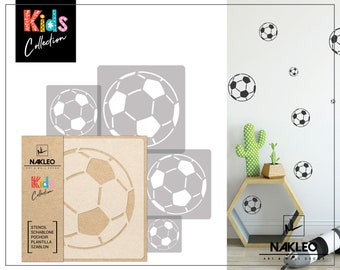 5 pcs Reusable Plastic Stencils // FOOTBALL - BALL // 34x34cm to 9x9cm // Kids Room Decor // Nursery Template