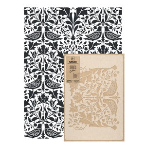 Riutilizzabile stencil da parete in plastica // 59x95 cm // William Morris Uccelli Floreali // Seamless repetitive Allover modello modello