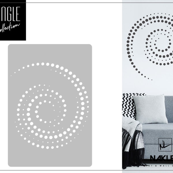 Reusable Plastic Wall Stencil // 45x65cm [17.7" x 24.6"] or 65x95cm [24.6" x 37.4"] // Geometric - Spiral - Dot // Craft Mylar Template