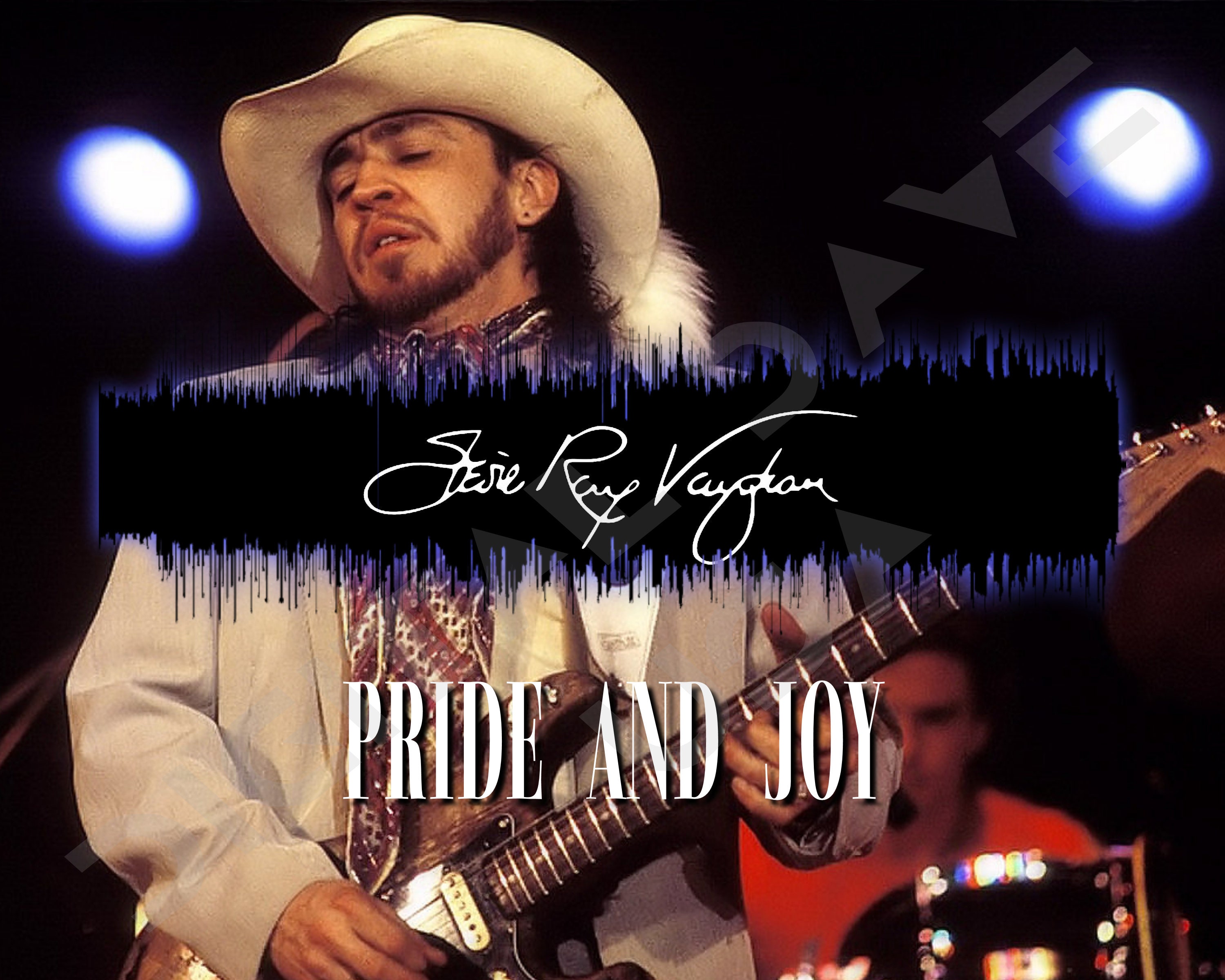Stevie Ray Vaughn Pride And Joy Lyrics Stevie Ray Vaughan - Pride and Joy SRV Double Trouble 8"x10" Sound Wave