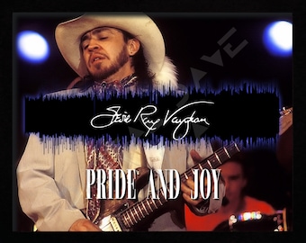 Stevie Ray Vaughan - Pride And Joy SRV Double Trouble Arte de Onda Sonora 8"x10" Download Digital INSTANTÂNEO Imprimível JPG