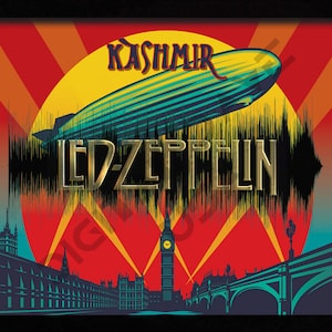 Kaschmir von Led Zeppelin 8 &quot;x 10&quot; Schallwelle Art INSTANT digitaler Download druckbare JPG