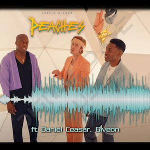 Peaches by Justin Beiber ft Daniel Ceasar, Giveon 8&quot;x10&quot; Sound Wave Art INSTANT Digital Download Printable JPG