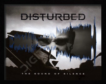 Arte de onda sonora "The Sound Of Silence" da banda Disturbed, 20x25 cm (8"x10"), download digital instantâneo, JPG para impressão.