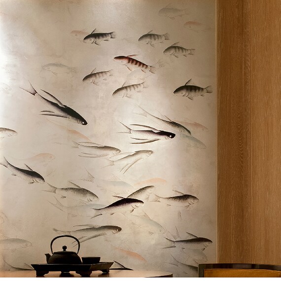 A3 Sample For Custom Chinoiserie Hand Painted Silk Wallpaper Etsy