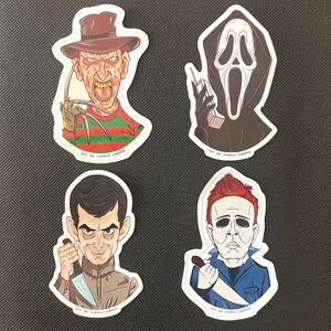 Horror Films Stickers Set, Die Cut Horror Movies Vinyl Stickers, Scream Film, slasher films, Stickers for your laptop, Freddy Krueger movies