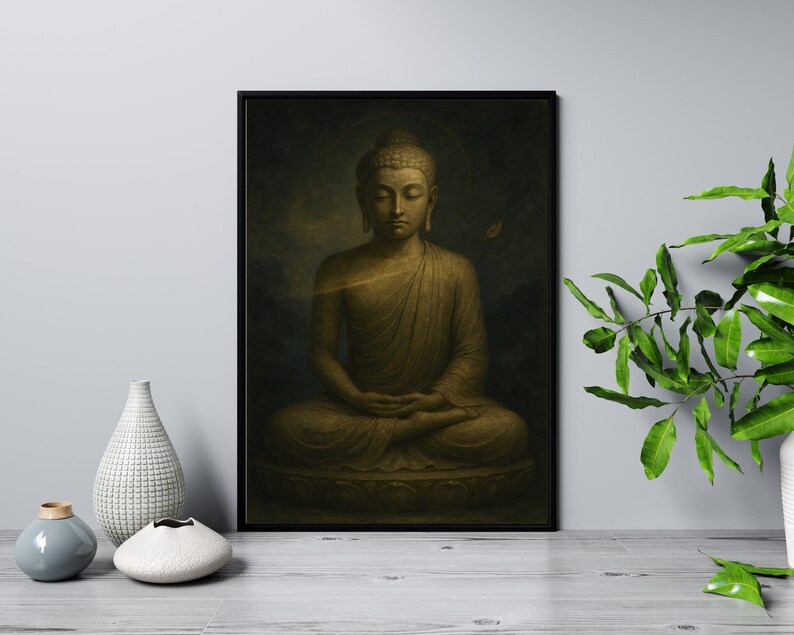 Buddha Meditation Art Print: Tranquil Yoga & Wellness Decor - Etsy