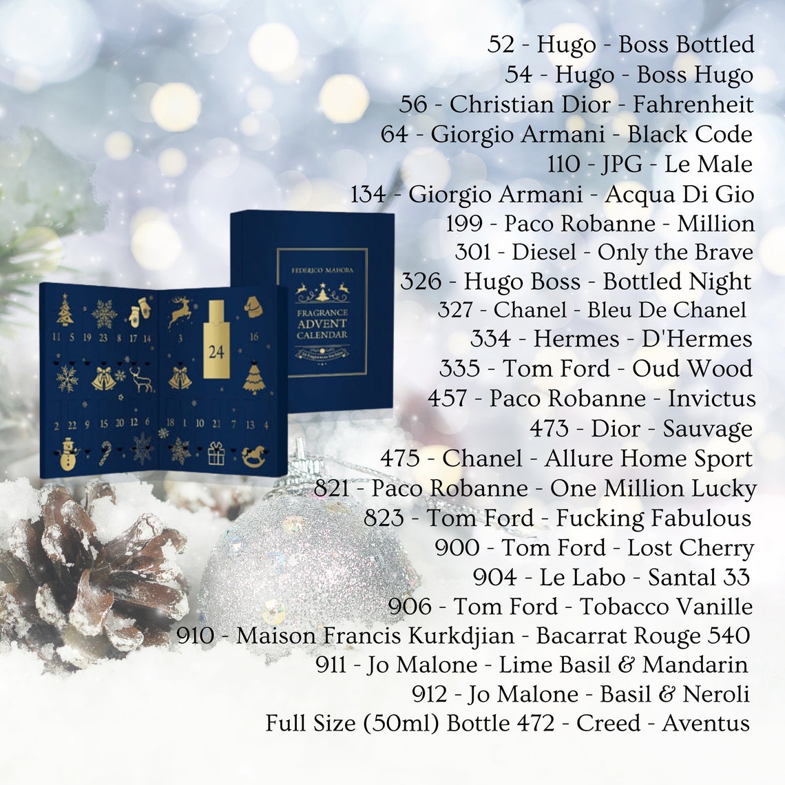 FM Federico Mahora Fragrance Advent Calendar For Him Etsy
