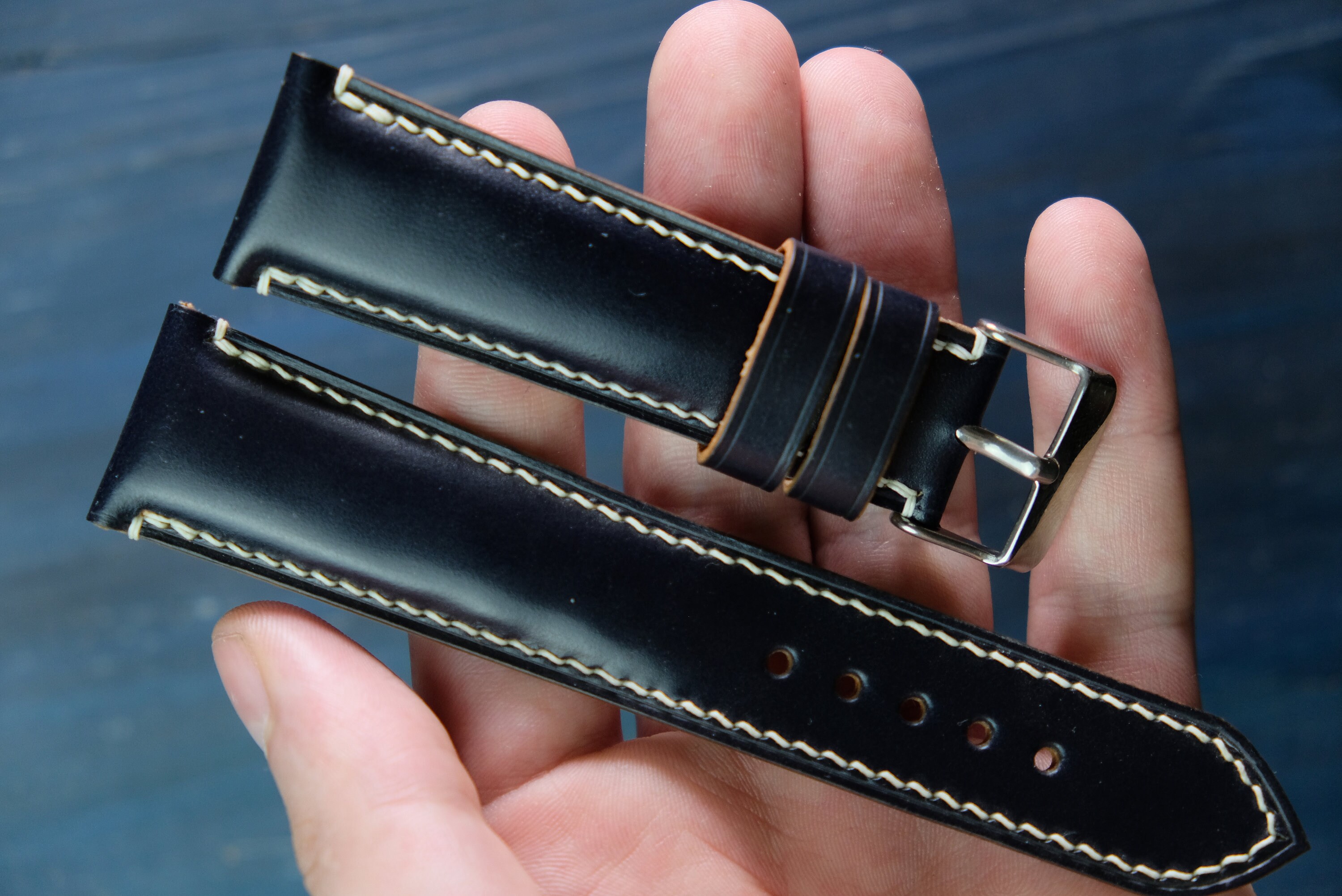 Dark Blue Watch strap. Luxury premium watch band. 18mm 20mm Etsy