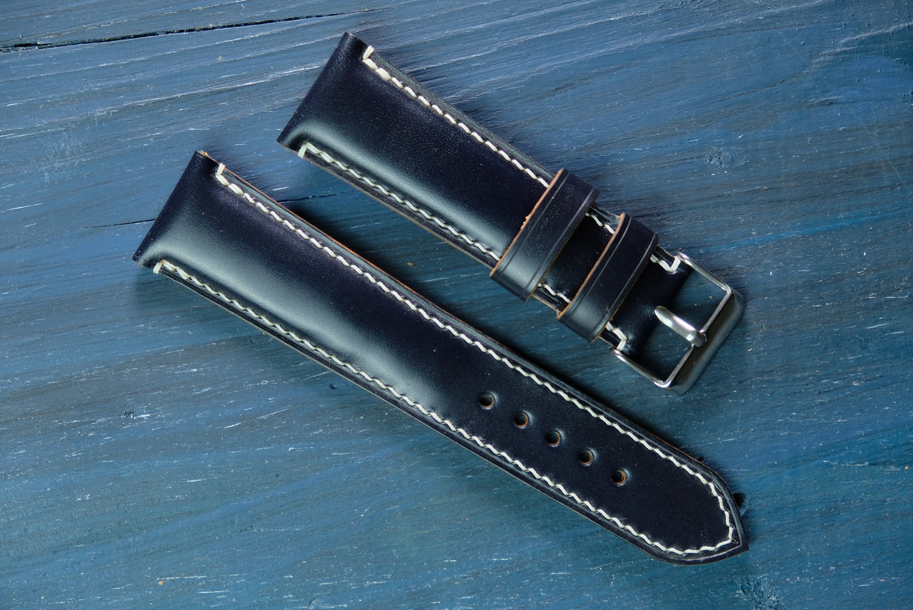 Dark Blue Watch strap. Luxury premium watch band. 18mm 20mm Etsy