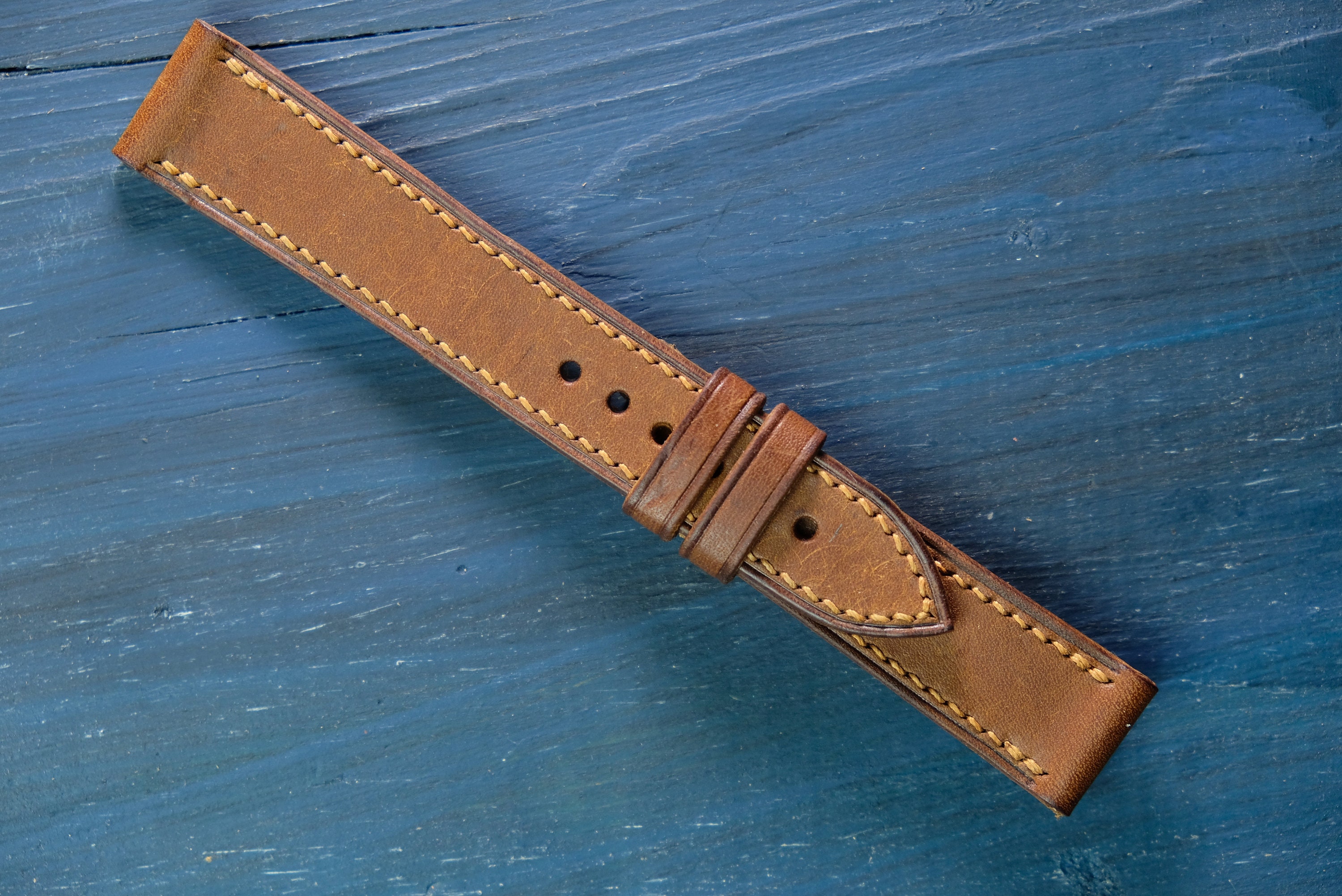 Handmade leather watch strap cognac pueblo leather strap Etsy