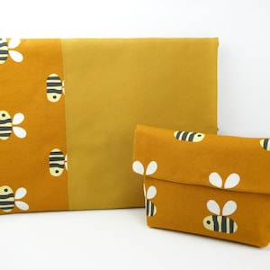 Funda para computadora portátil personalizada con bolsa para tecnología a juego (abejas), funda para MacBook Pro, MacBook Air, funda acolchada de 13", 15" y 16", regalo ecológico