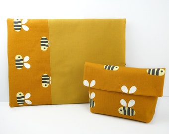 Honey Bees Laptop Sleeve: Custom Fit MacBook Cover, Tech Pouch