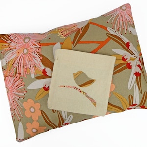 Handmade Buckwheat Hulls Back Support Pillow: Pink Floral Canvas