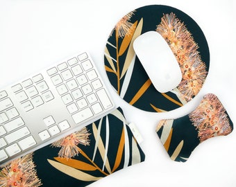 Natural Wrist Rests for Keyboard & Mouse (Buckwheat Hulls\Washable Cover) Australian Handmade (Endeavour) Gift for Her, Birthday Gift