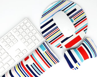 Buckwheat Hulls Wrist Rest Set for Keyboard and Mouse | Adjustable, Breathable Filling |  Ergonomic, Washable cover, Australian Handmade