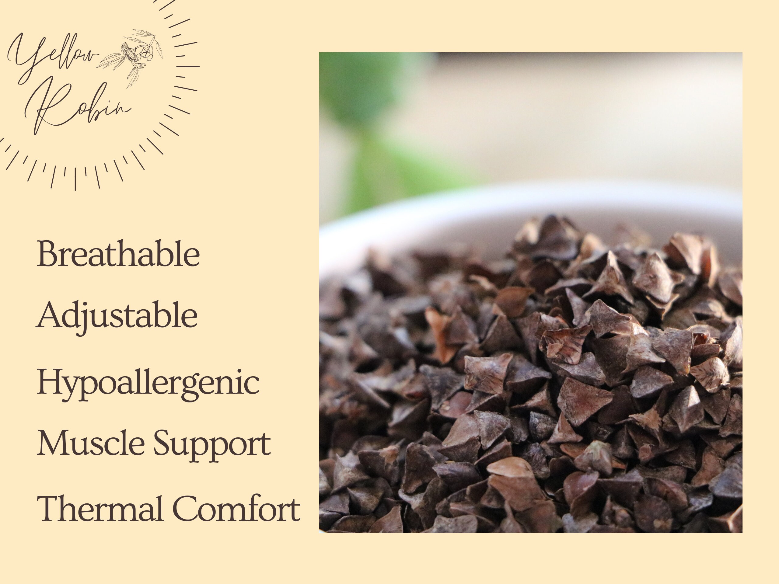 Buckwheat Hulls Back or Neck Support Pillow Australian Etsy