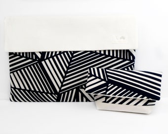 Handmade Fractal Laptop Sleeve with Tech Pouch: Padded MacBook Cover
