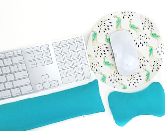 Buckwheat Hulls Wrist Rest Set for Keyboard and Mouse | Adjustable, Breathable Filling |  Ergonomic, Washable cover, Australian Handmade
