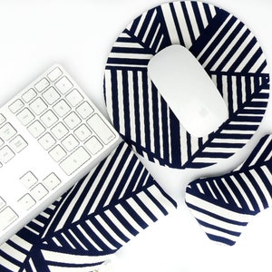 Natural Wrist Rests for Keyboard & Mouse (Buckwheat Hulls Filler\Removable Washable Cover) Australian Handmade (Fractal) Gift for Him\Her