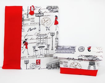 French Laptop Sleeve with Tech Pouch: Custom MacBook Pro Cover