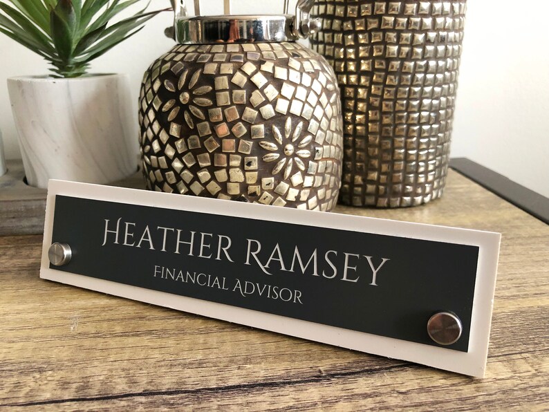Desk name tags desk name plates door name sign desk name Etsy