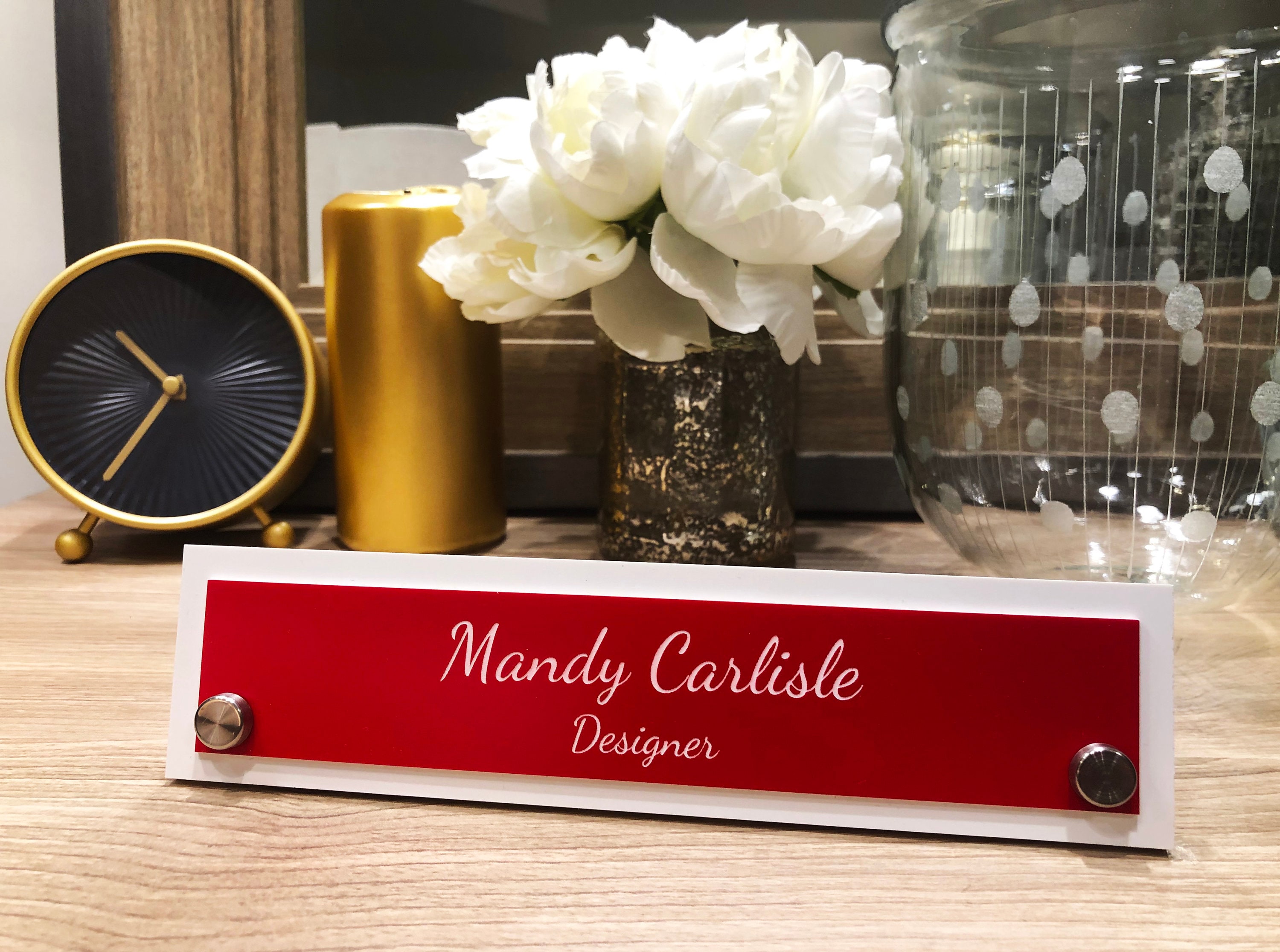 Desk Name Plate Name Plates for Desk Personalized Gift Etsy