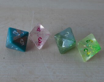 4d8 handmade dice set 8 sided dice misfit custom dice glitter dice nature fighter dice set dnd polyhedral dice