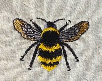 Mini Bee Machine Embroidery Design | Valentines day machine embroidery designs | Bumblebee embroidery | Fuzzy | 4x4 hoop | Instant Download