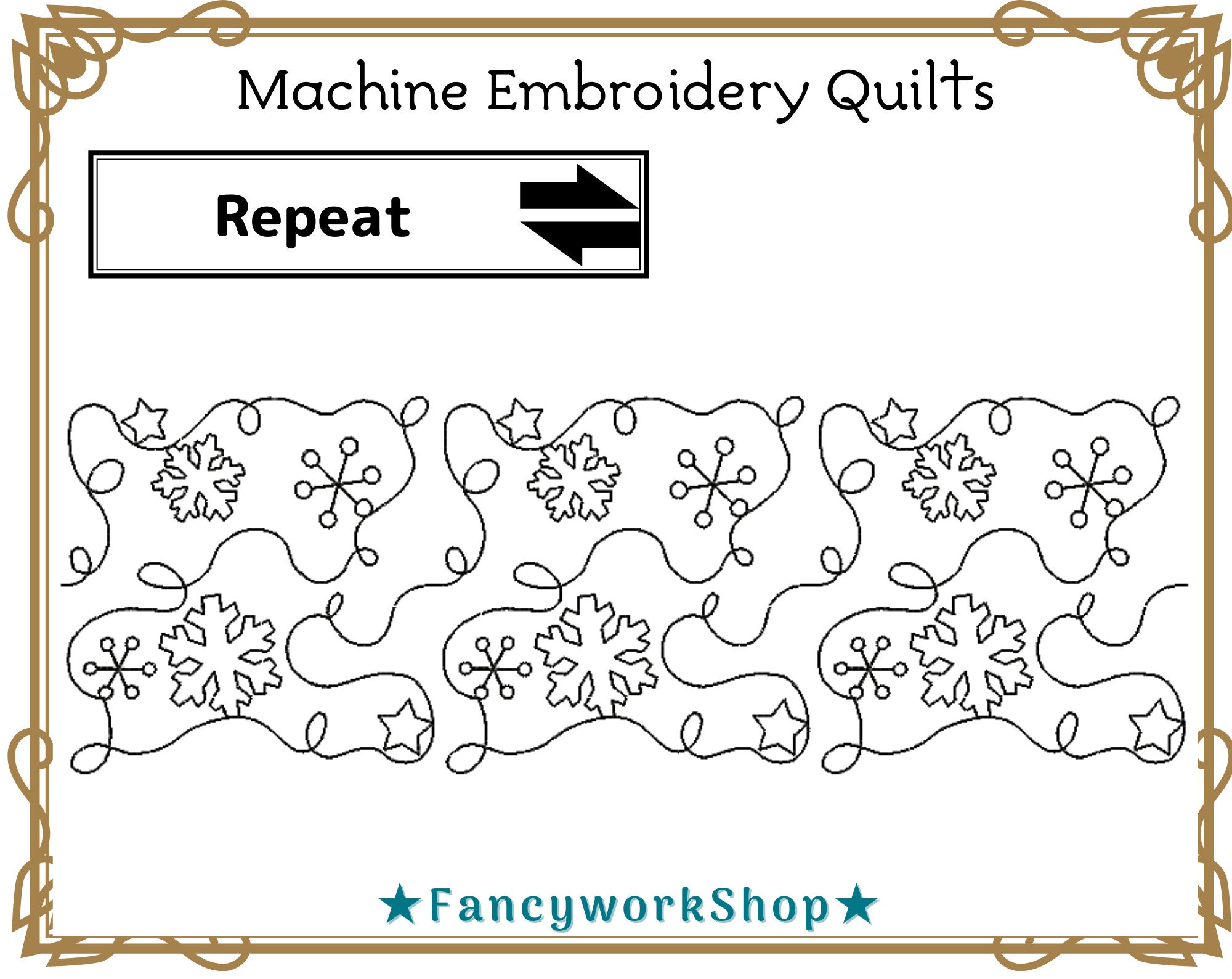 Edge to Edge Machine Embroidery Quilting Snowflake Etsy Canada