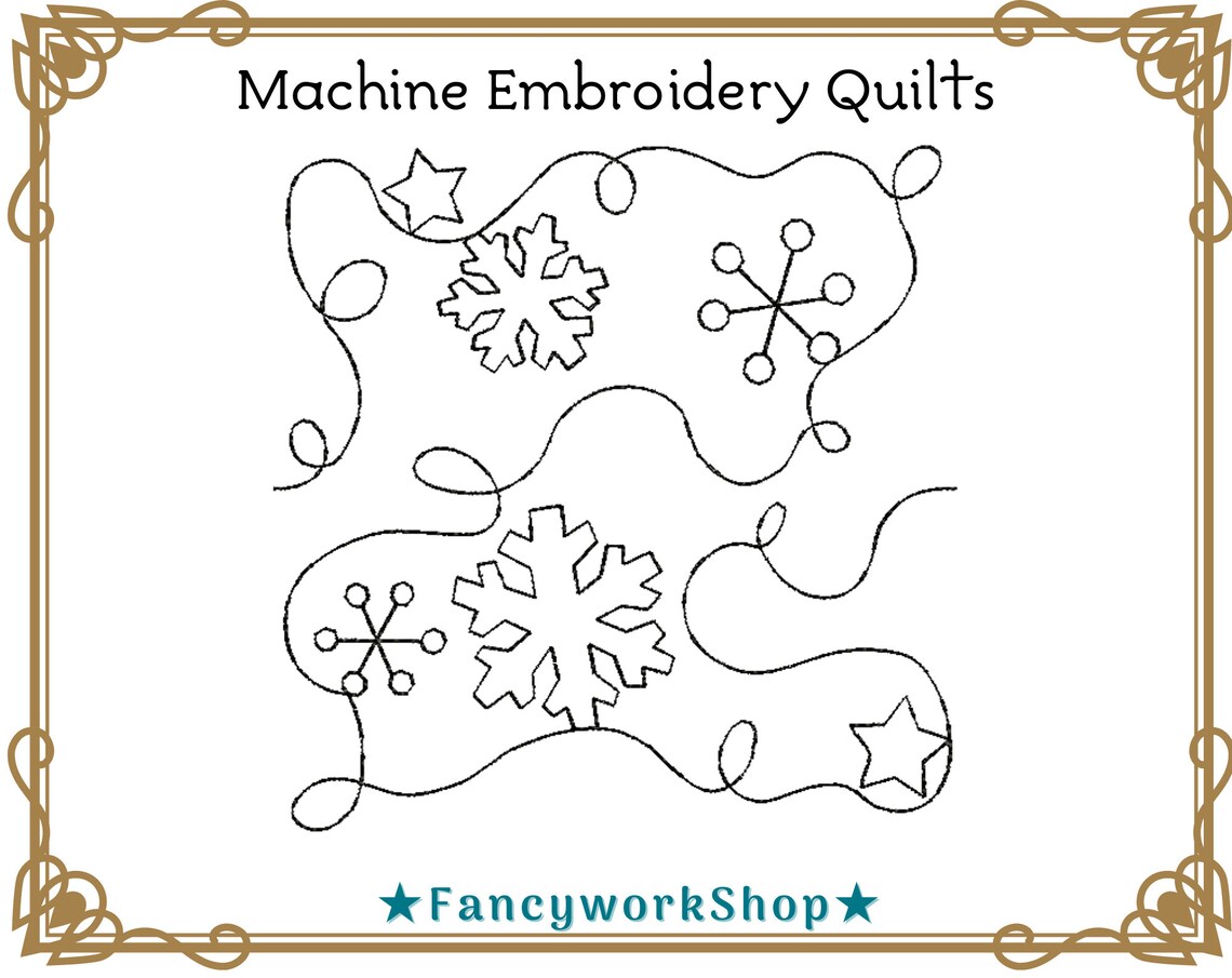 Machine Embroidery Edge Edge to Edge Machine Embroidery Quilting | Snowflake | Continuous | 4 ...