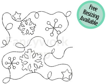 Edge to edge machine embroidery quilting | Snowflake | Continuous | 4", 5", 6" | 3 sizes | Single and Triple run | Free resizing available