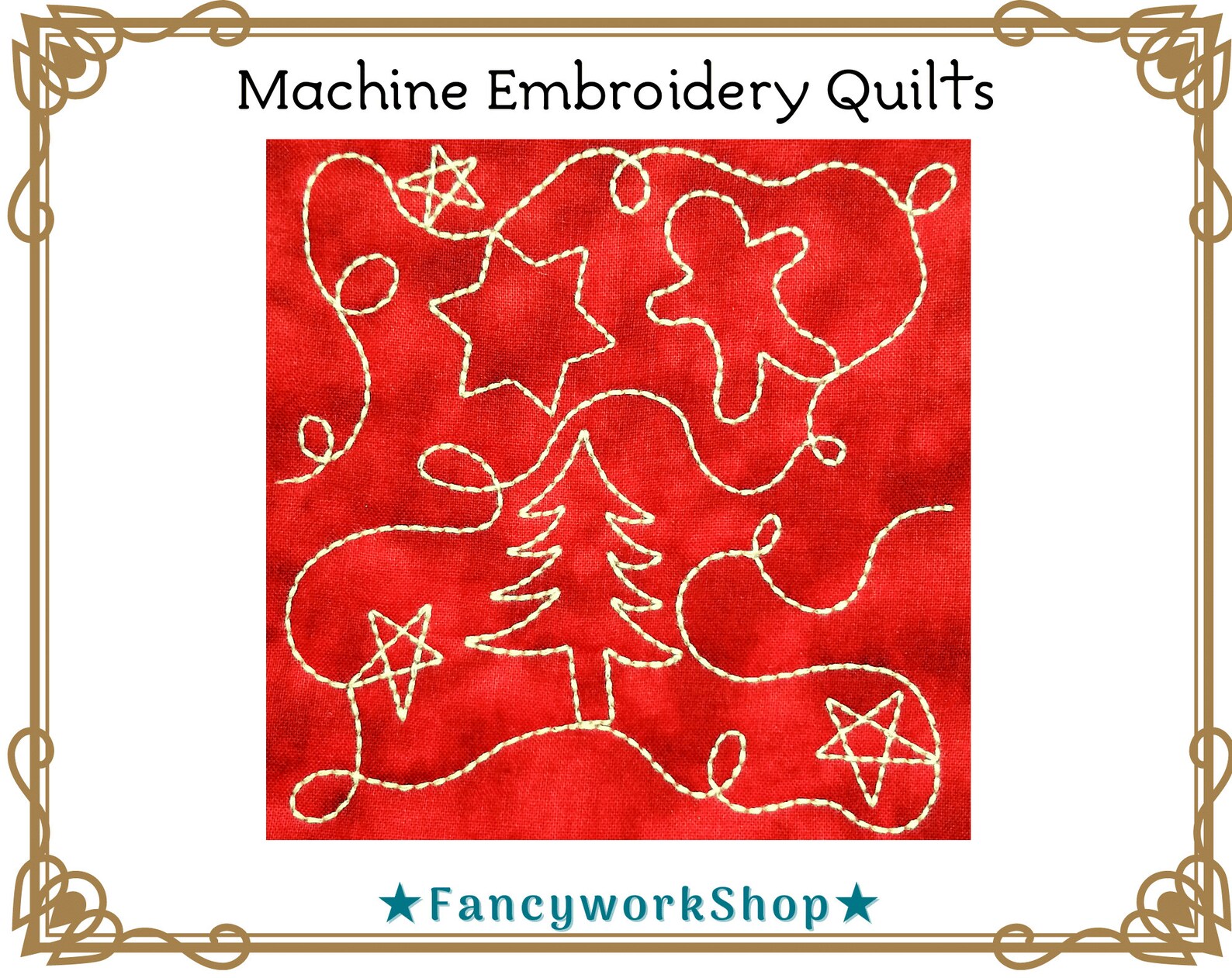 Edge to Edge Machine Embroidery Quilting Christmas Etsy