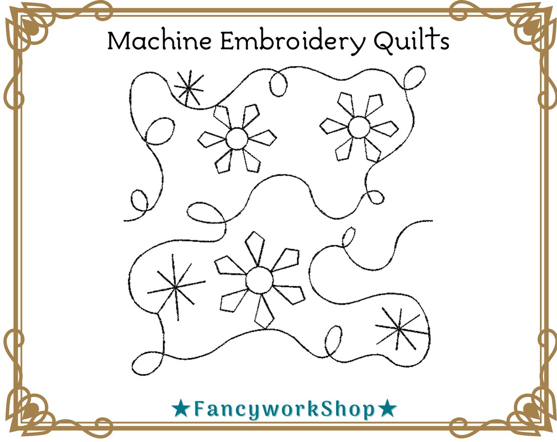 Edge to Edge Machine Embroidery Quilting Snowflake Etsy