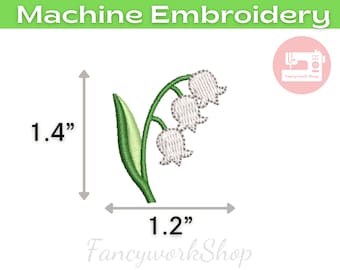 Lily Of The Valley Machine Embroidery Design | Mini Flower | Tiny Flower | Small Flower | 4x4hoop | Instant Download | 1 inch