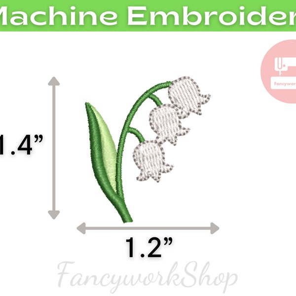 Lily Of The Valley Machine Embroidery Design | Mini Flower | Tiny Flower | Small Flower | 4x4hoop | Instant Download | 1 inch
