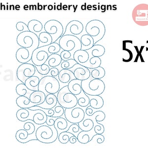 Quilten Wirbel Maschine Stickerei Design | Wirbel Quilt Block | 5 x 7 Zoll | 130 x 180 mm | für 5x7 Reifen | Einzellauf