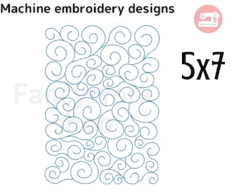 Quilting Swirls Machine Embroidery Design | Swirls Quilt block | 5x7 inches | 130 x 180 mm | for 5x7 hoop | Single run