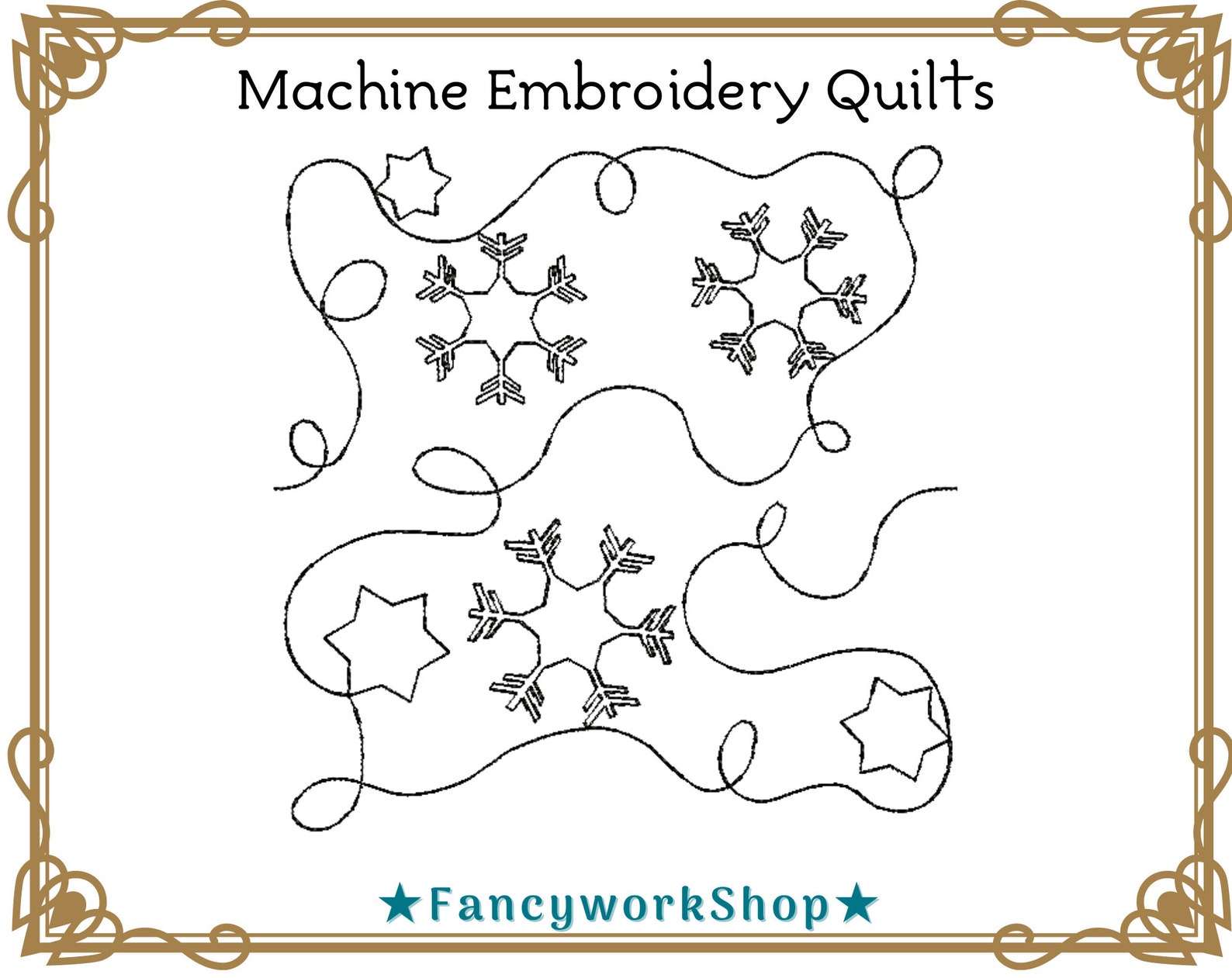 Edge to Edge Machine Embroidery Quilting Snowflake Etsy