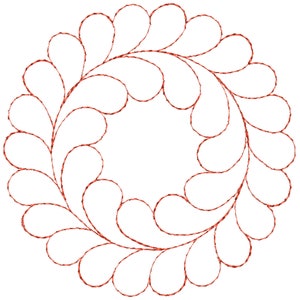 Quilt block machine embroidery design | circle feather | 4", 5", 6" square | 3 sizes | for 4x4 5x7 6x10 hoop | Single and Triple run