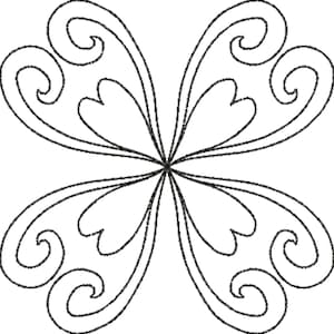 Quilt block machine embroidery design | Hearts quilt pattern | 4&quot;, 5&quot;, 6&quot; square | 3 sizes | for 4x4 5x7 6x10 hoop | Single and Triple run