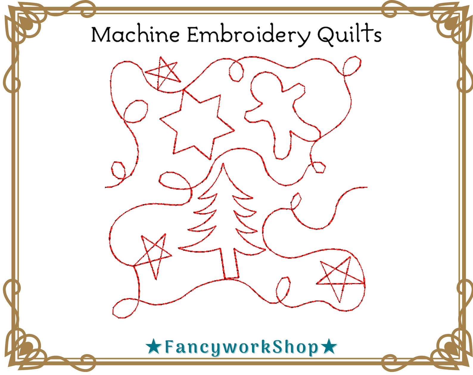 Edge to Edge Machine Embroidery Quilting Christmas Etsy