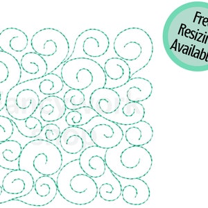 Wirbel Quilt Block Maschine Stickerei Design | Stipple | 4&quot;, 5&quot;, 6&quot; Quadrat | 3 Größen | für 4x4 5x7 6x10 Reifen | Einzel- und Dreierlauf