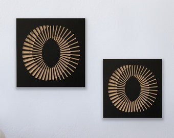 Optical Wood Wall Art | Geometric Shapes Carved on Birch