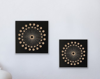 Dandelion Wall Hanging, Carved Wood Art