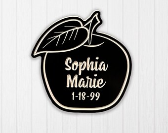 Apple of My Eye, Custom Name Carved on Wooden Apple, Personalized Family Home Decor