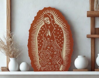 Our Lady of Guadalupe Sculptural Wall Decor, Catholic Home Decor, Marian Gift